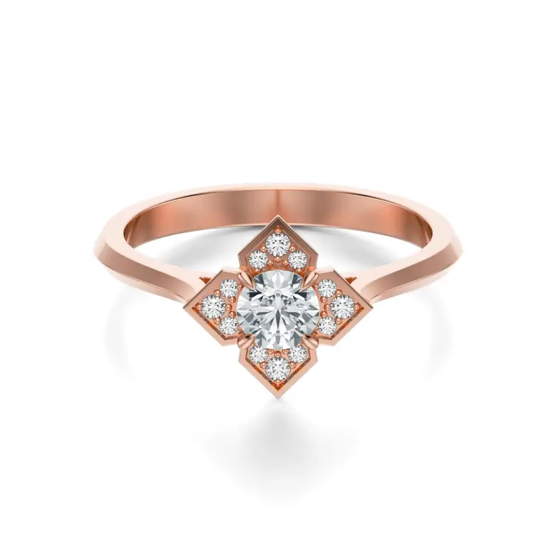 Pierścionek z różowego złota z diamentami AJPZ_136